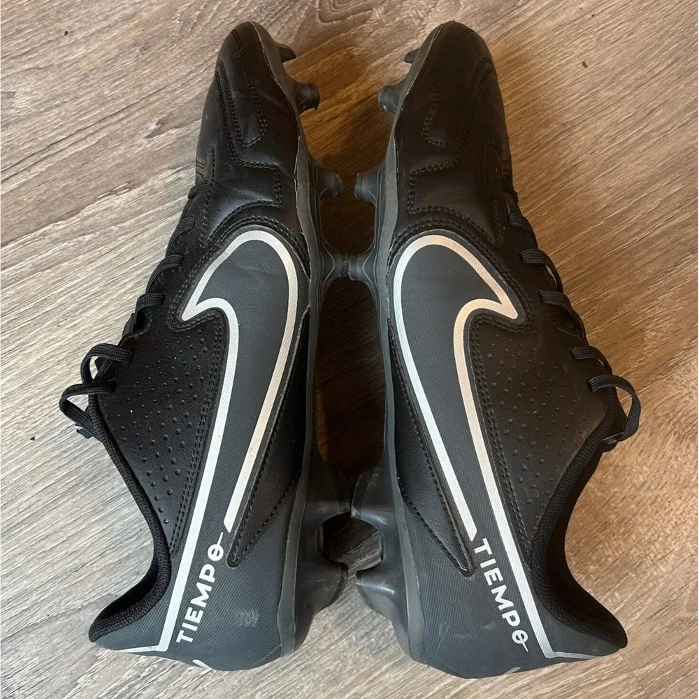Nike Tiempo Legend‎ 9 Soccer Cleats Football Black Silver Mens 13 UK 12 EU 47.5